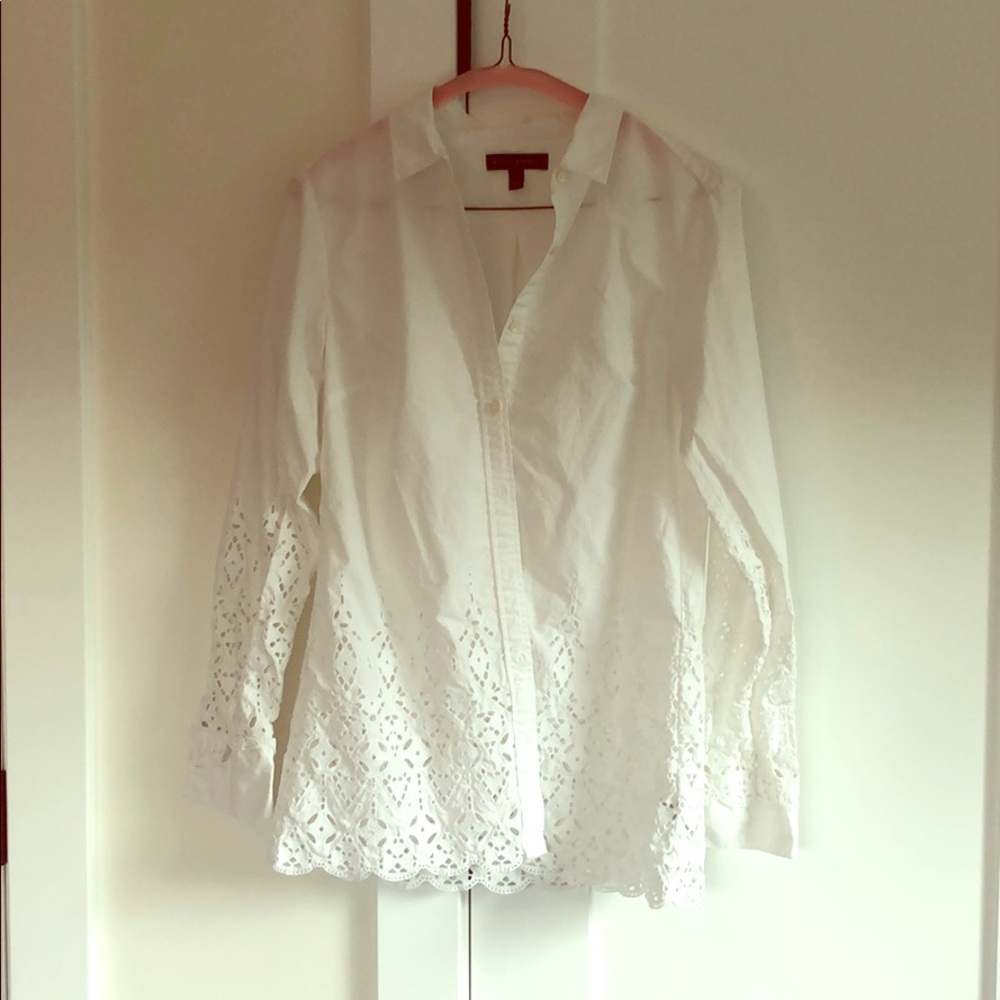 White button down blouse